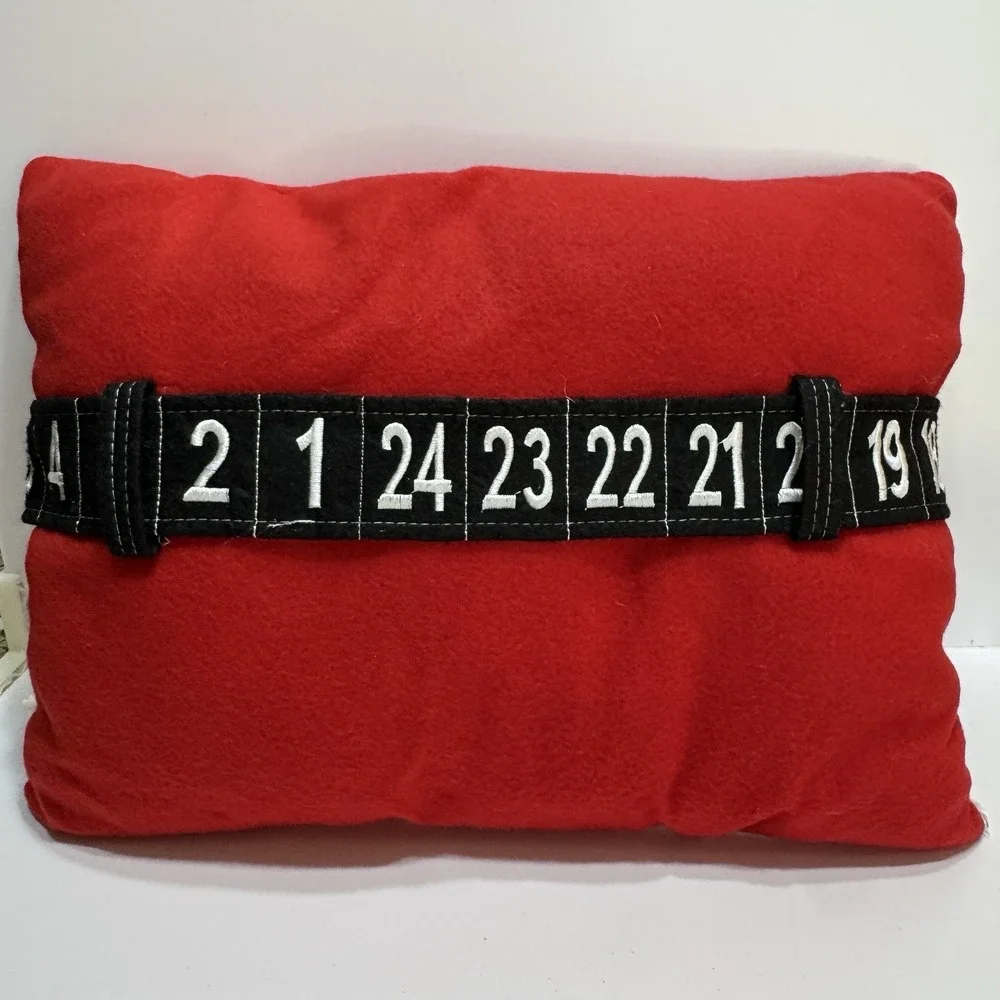 St. Nicholas Square Christmas Countdown Advent Throw Slide Pillow Santa Red